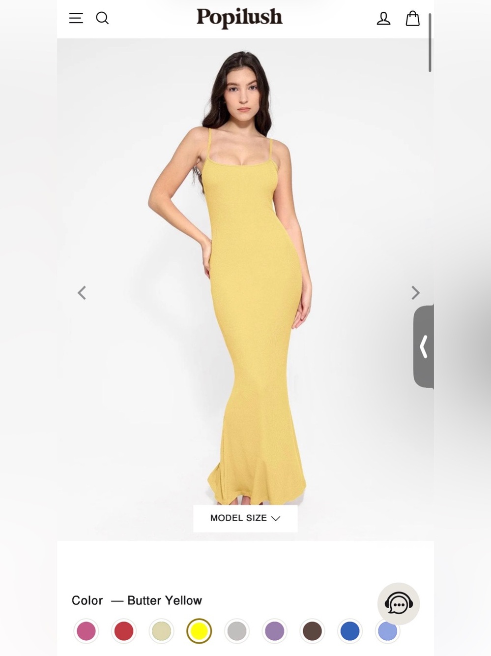 Slim-Fit Yellow Spaghetti-Strap Maxi Dress